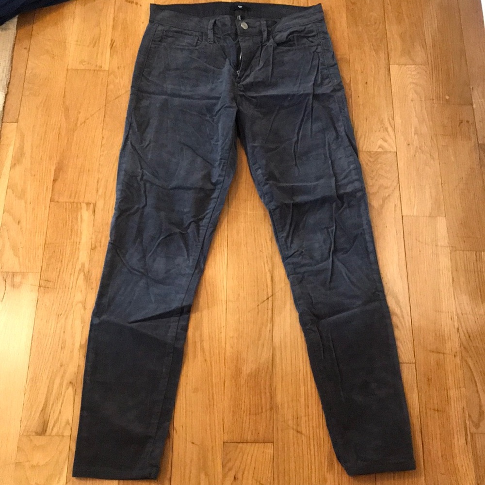 Gap faux velvet green skinny pant